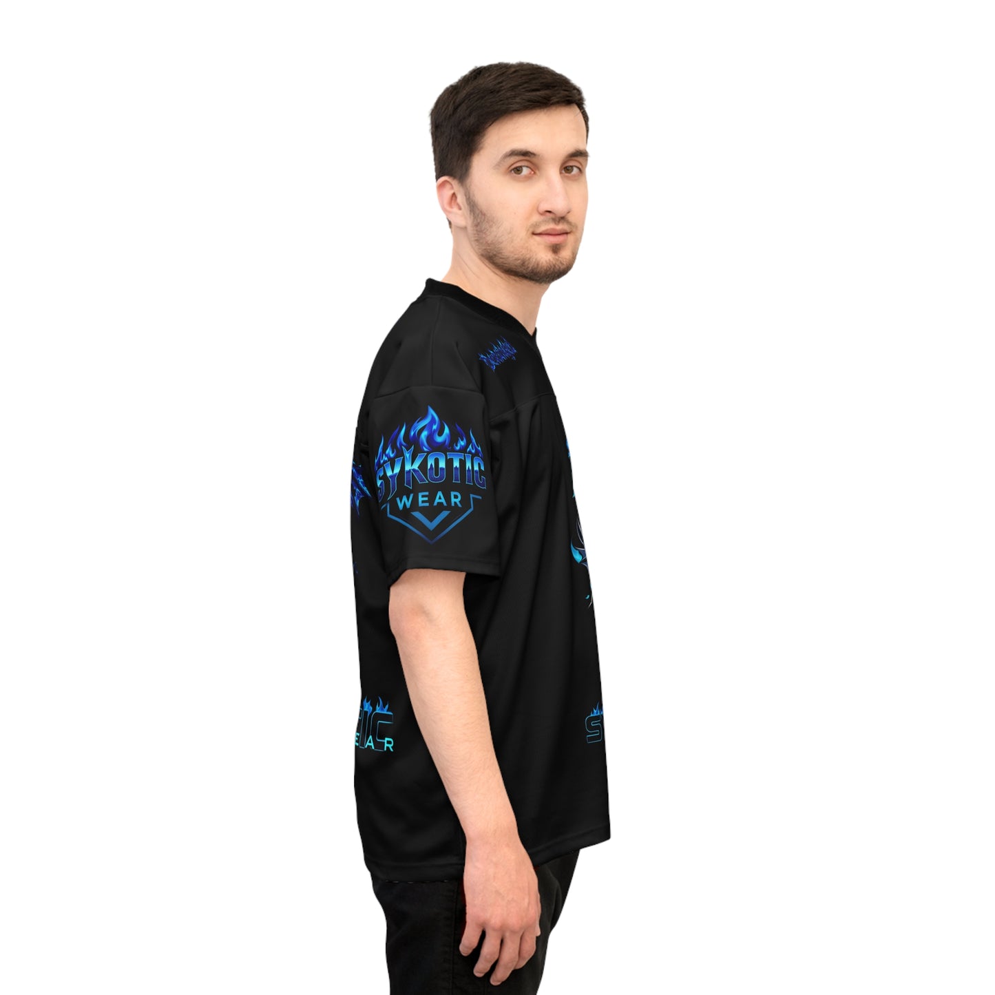 Football Jersey - Sykotic Flying Flaming Skull Metal Design