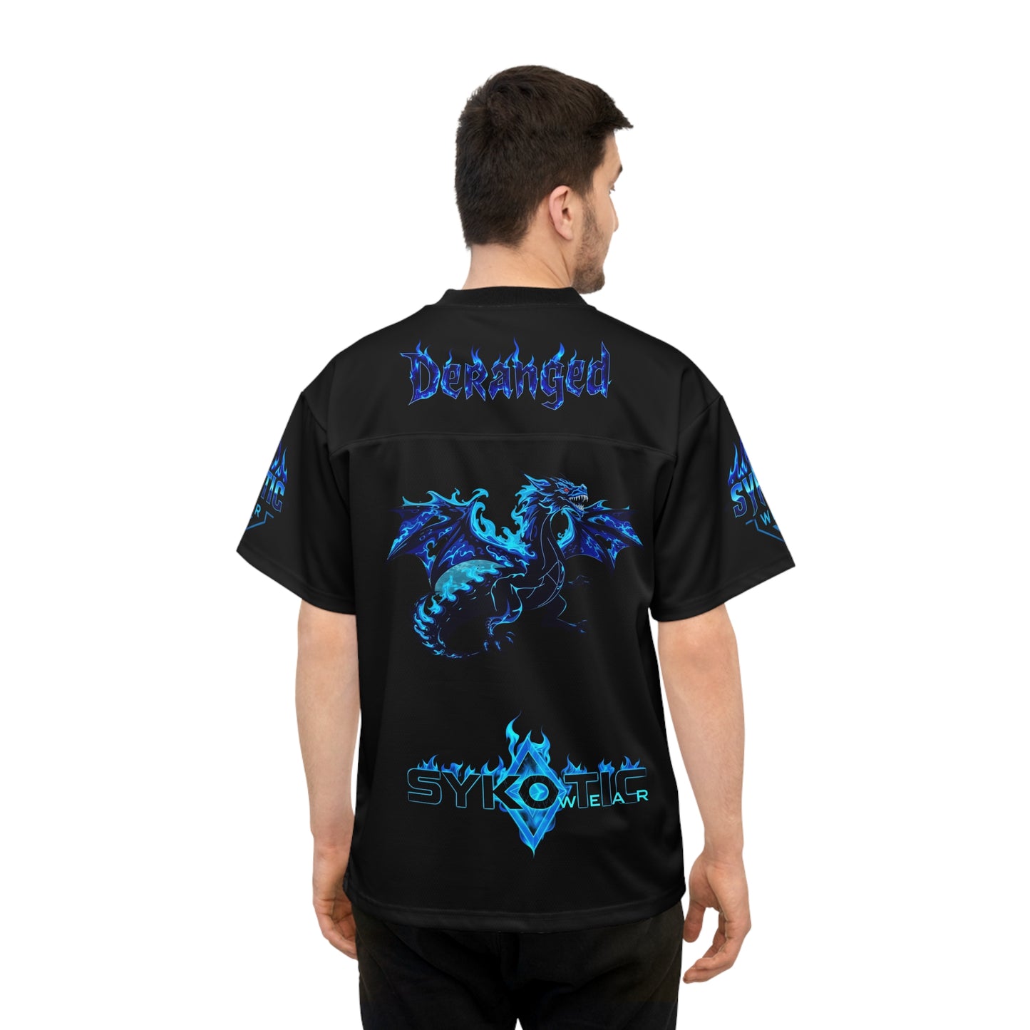 Football Jersey - Sykotic Flying Flaming Skull Metal Design