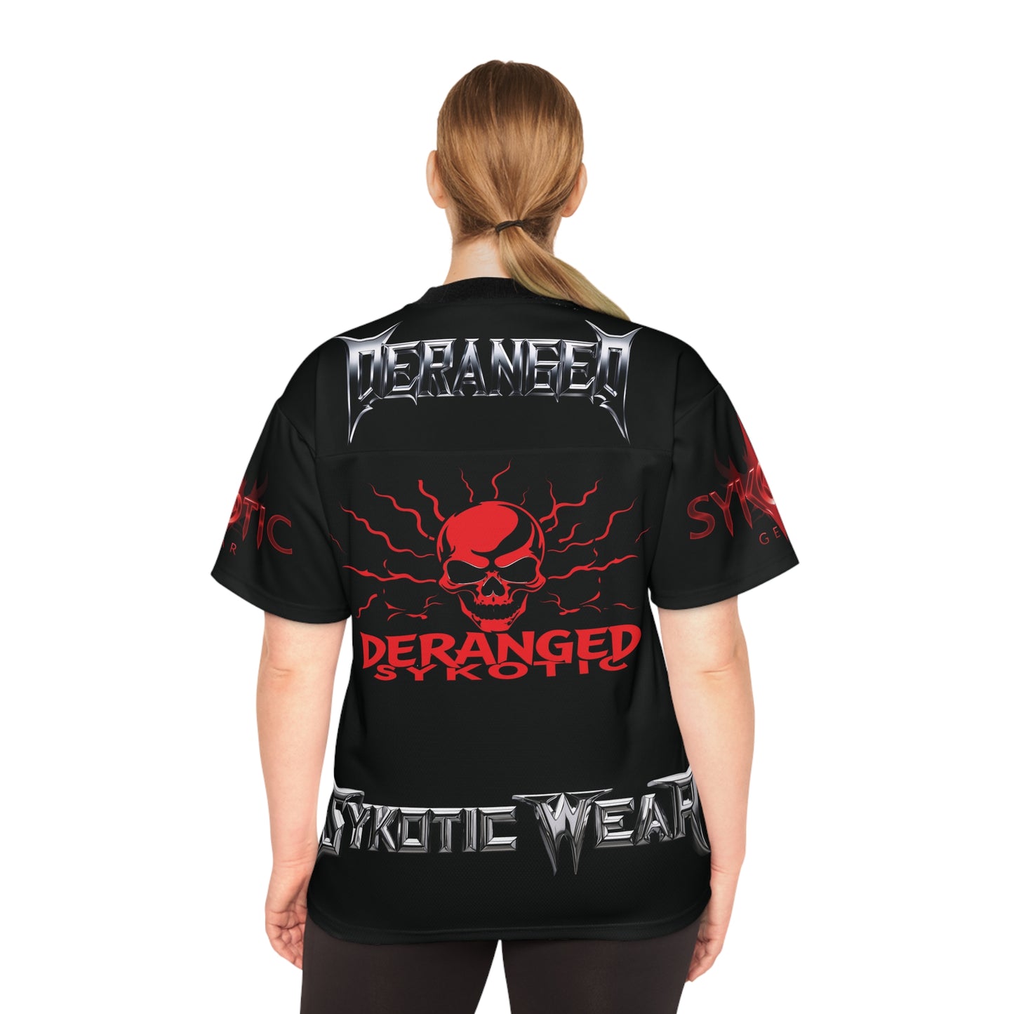 Black/ GO PRIMAL! Unisex Football Jersey (AOP)