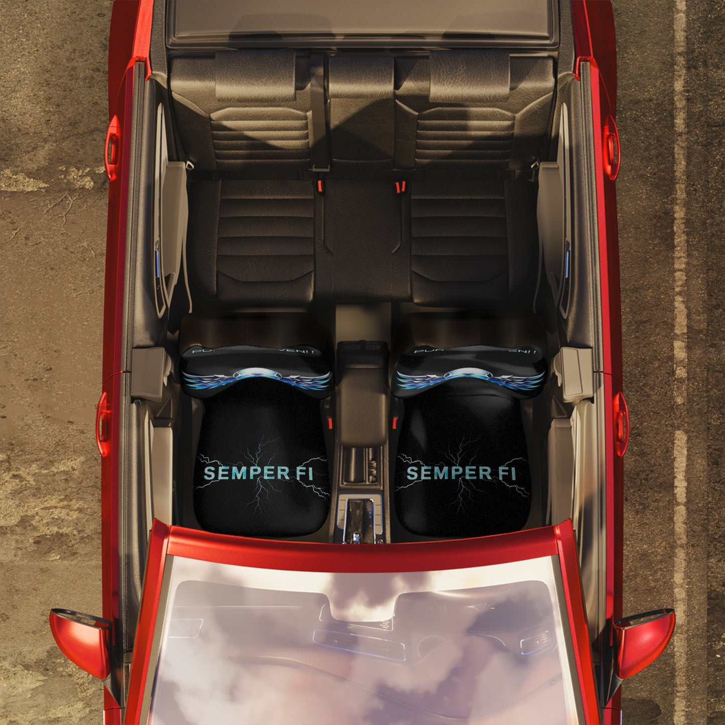 Car Seat Covers - Deranged Sykotic Wear's Purely Driven, Always Faithful(Semper Fi)