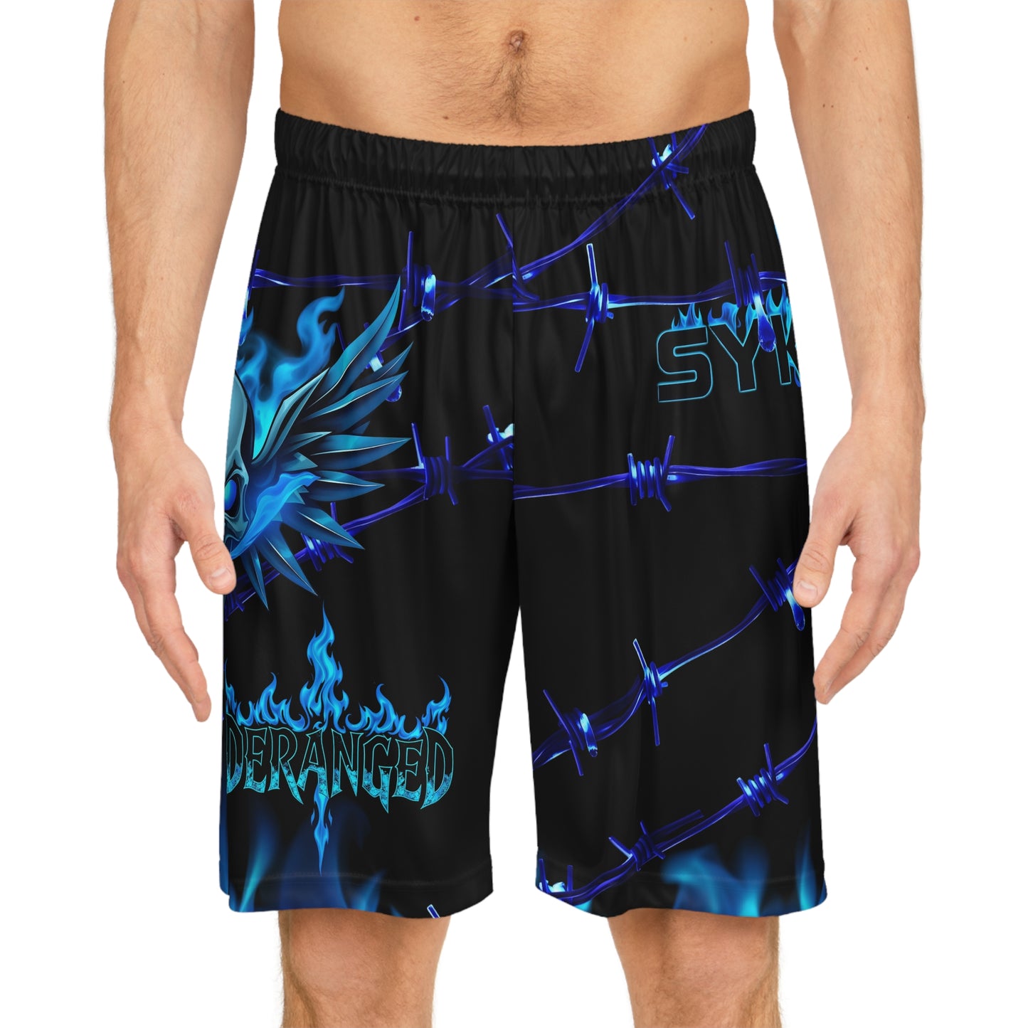 Flaming Skull Basketball Shorts
