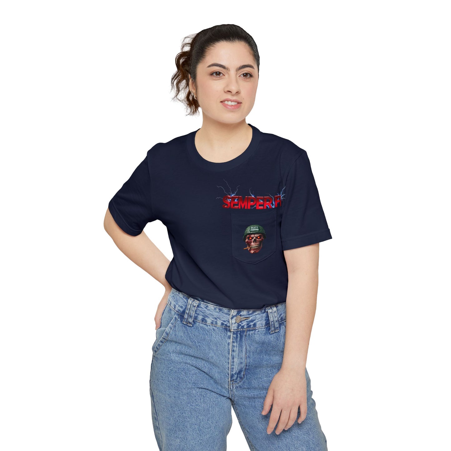 Patriotic Eagle Pocket T-Shirt, Unisex Graphic Tee, Veteran's Day Gift, Fourth of July Shirt, Casual Everyday Wear