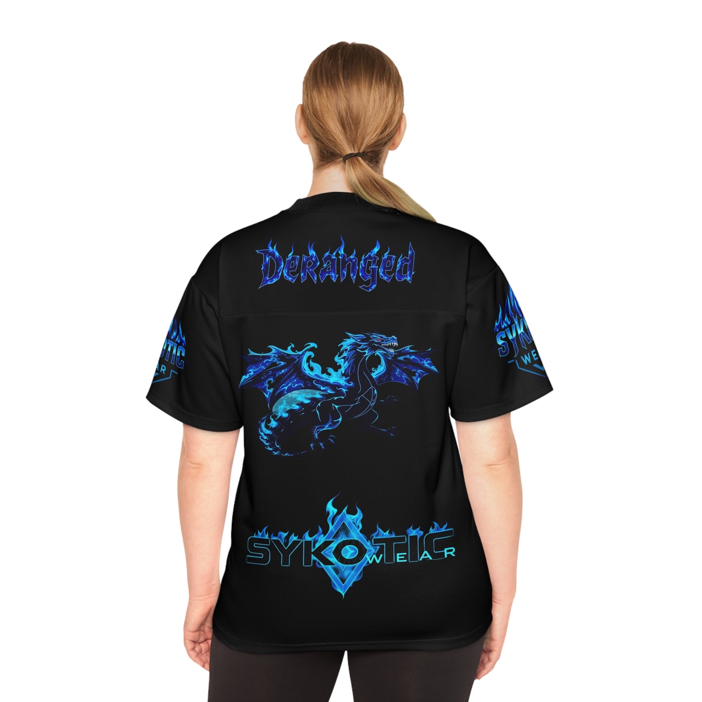 Football Jersey - Sykotic Flying Flaming Skull Metal Design