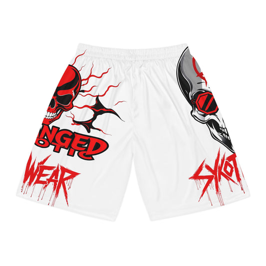 Basketball Shorts - Derangedb Sykotic Anarchy Skull Design