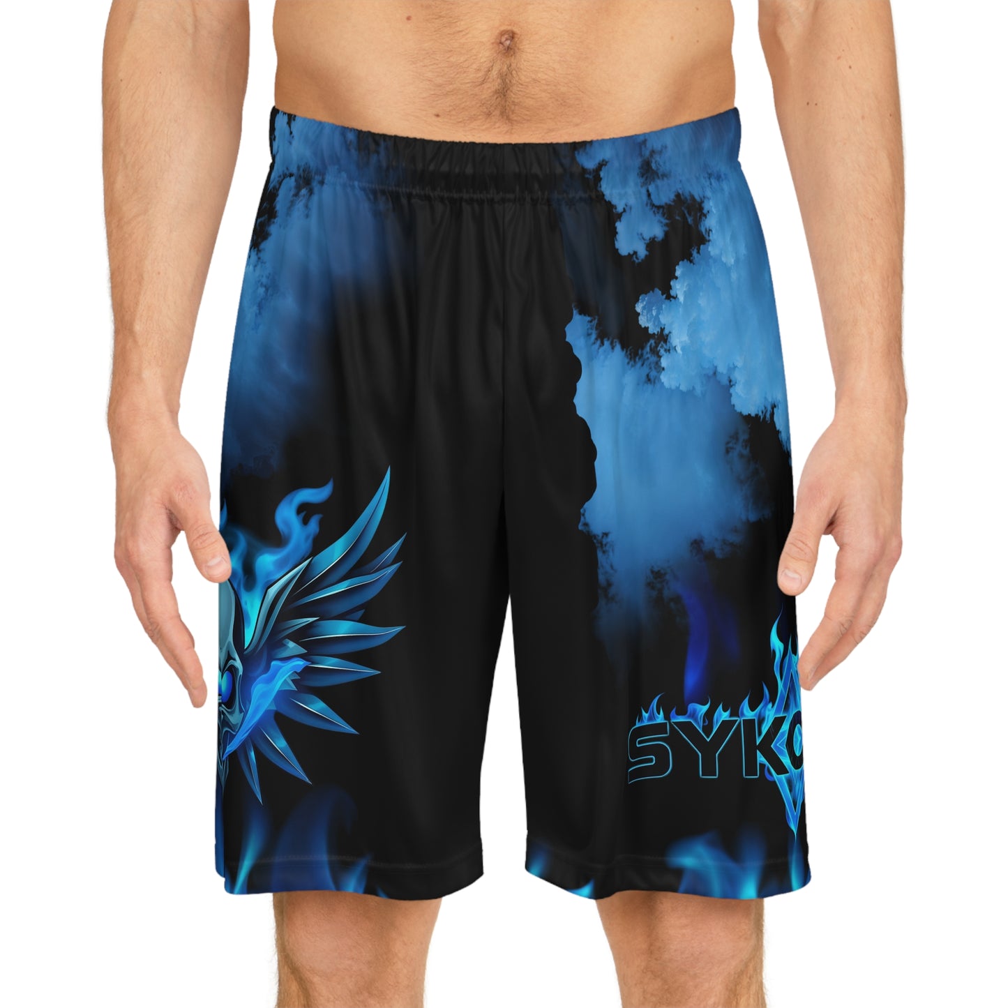 Flaming Skull Basketball Shorts