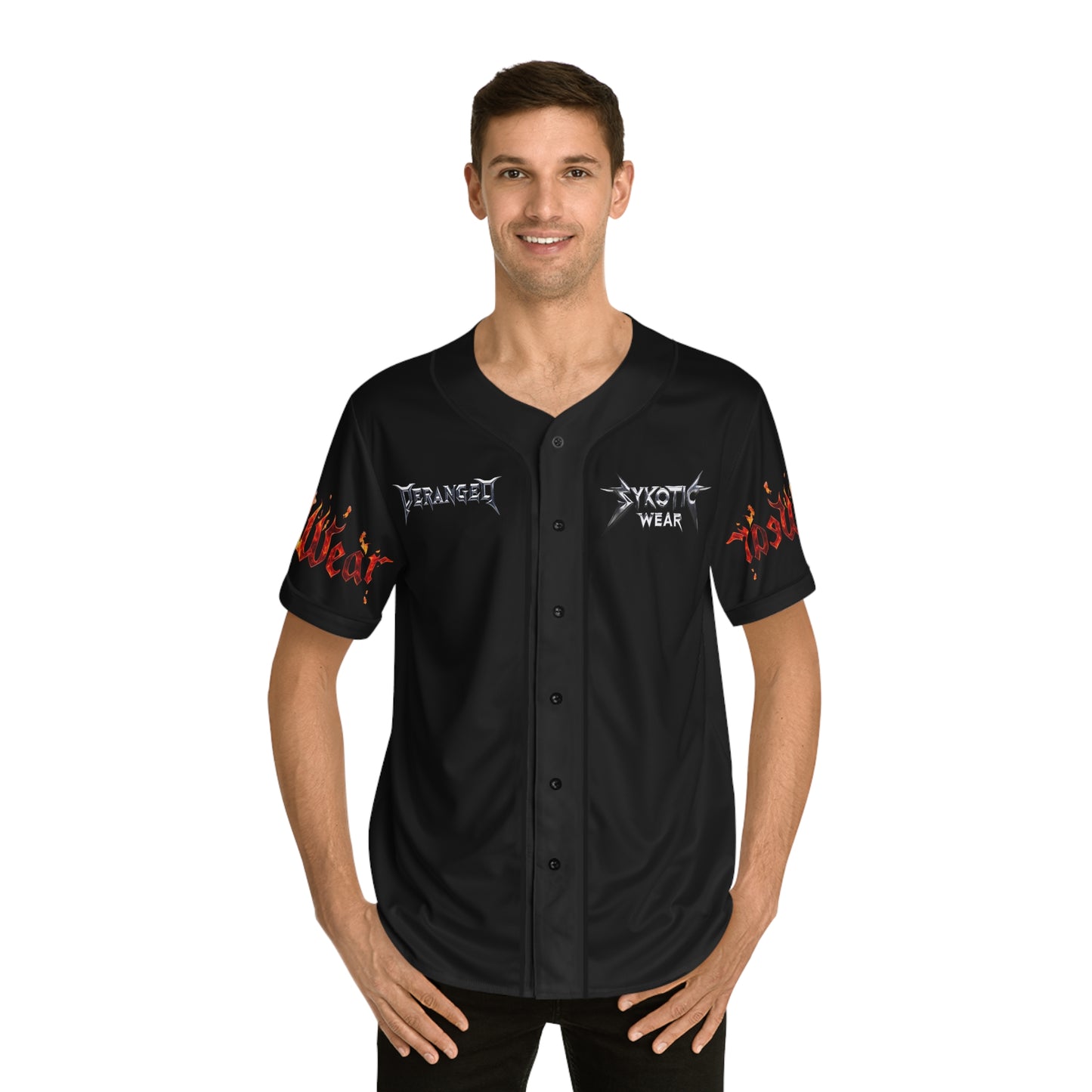 Deranged Fire Elemental! Men's Baseball Jersey (AOP)