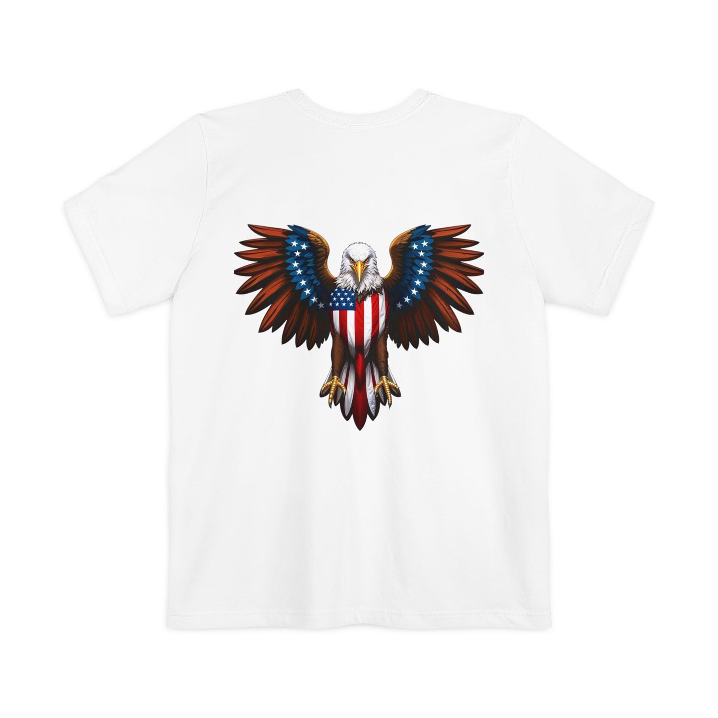 Patriotic Eagle Pocket T-Shirt, Unisex Graphic Tee, Veteran's Day Gift, Fourth of July Shirt, Casual Everyday Wear