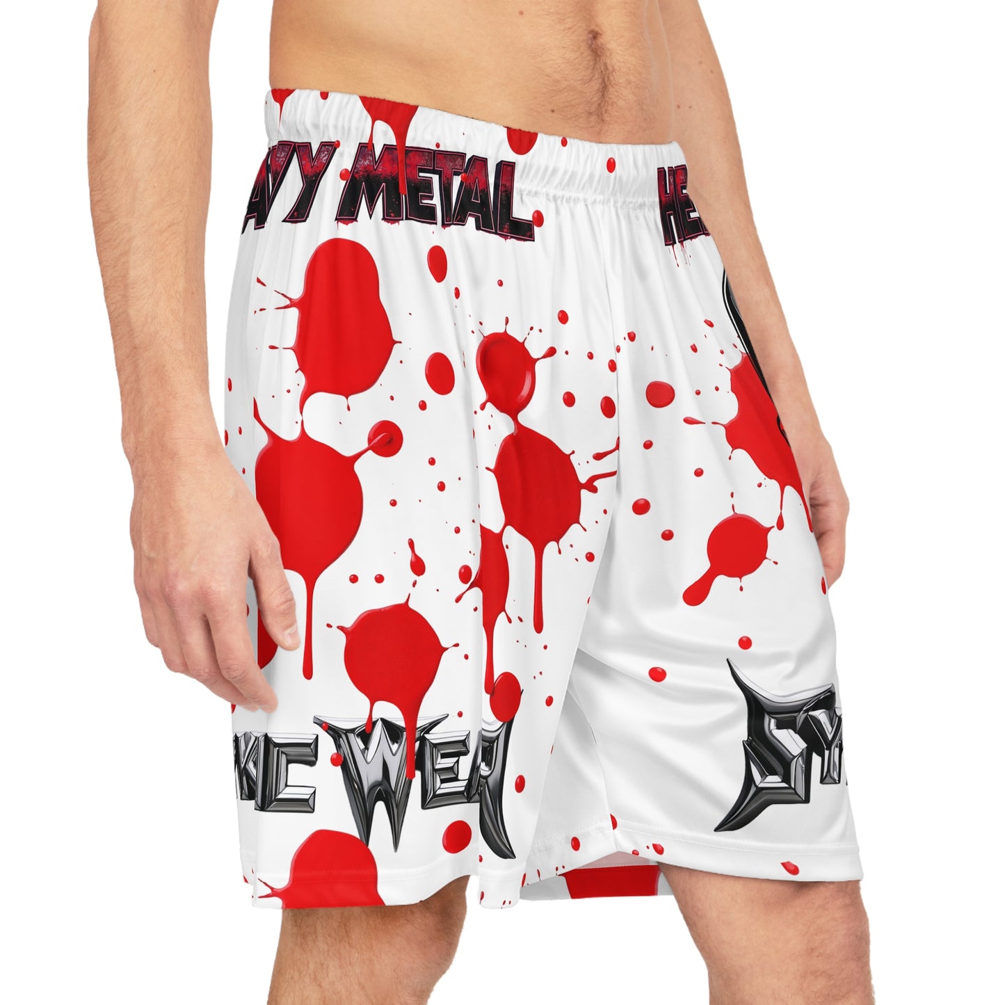 Rebel Skull Graphic Basketball Shorts - Edgy Urban Athletic Wear