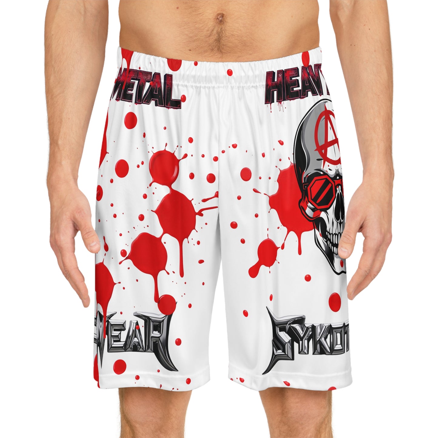 Rebel Skull Graphic Basketball Shorts - Edgy Urban Athletic Wear