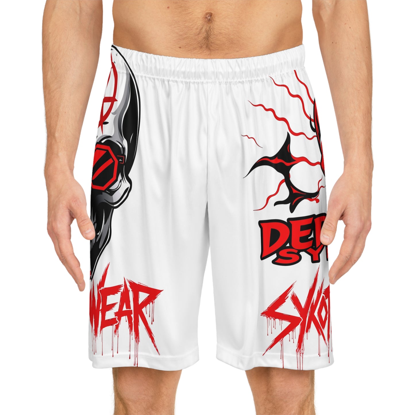 Basketball Shorts - Derangedb Sykotic Anarchy Skull Design