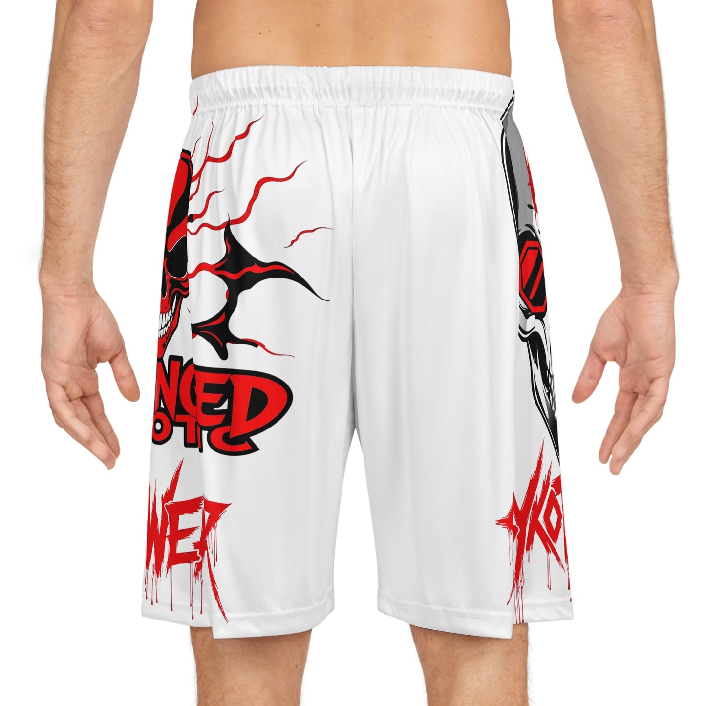 Basketball Shorts - Derangedb Sykotic Anarchy Skull Design