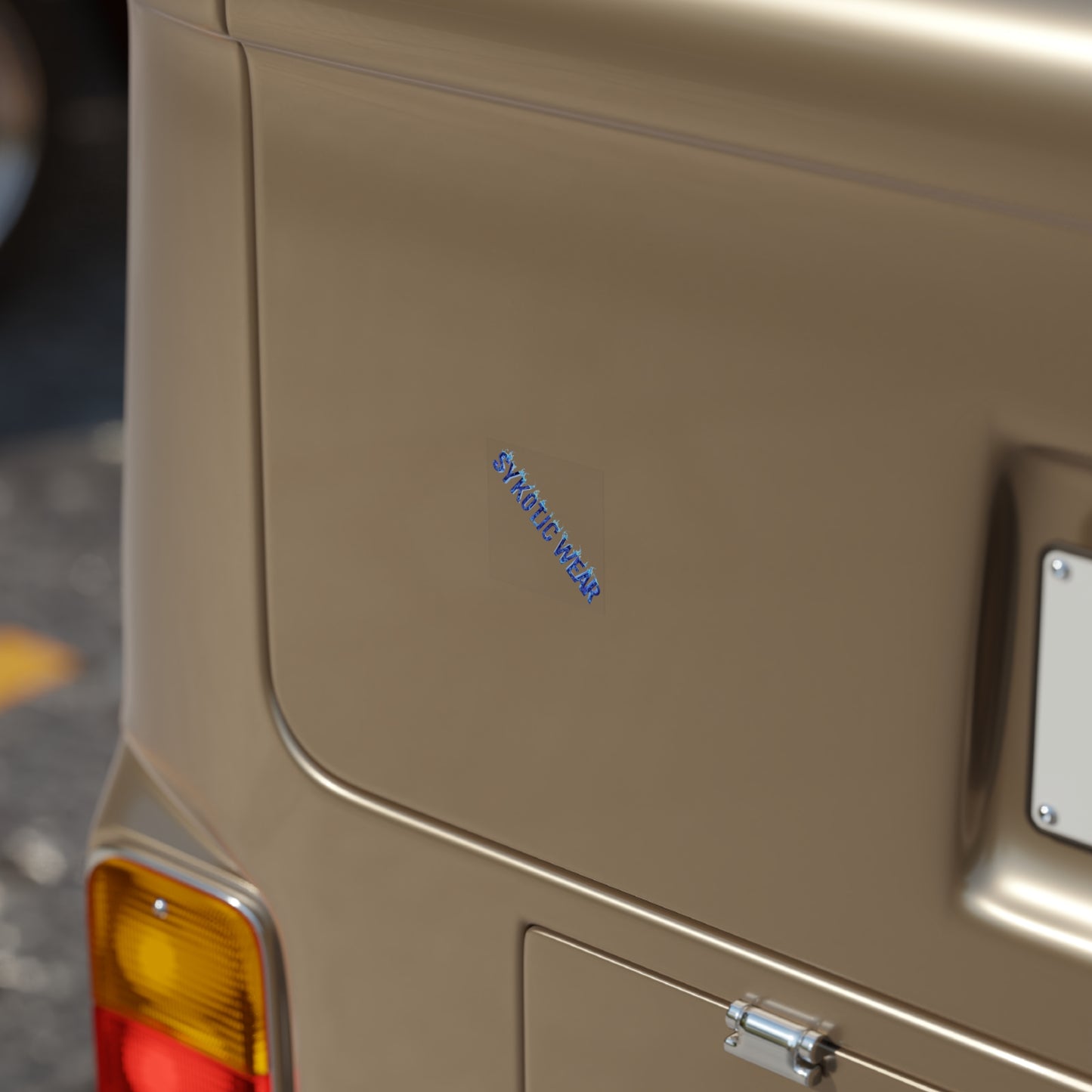 Sykotic Wear Transparent Outdoor Sticker, Stylish Water-Resistant Vinyl Decal, Perfect for Cars, Laptops, Gift for Teens & Trendsetters