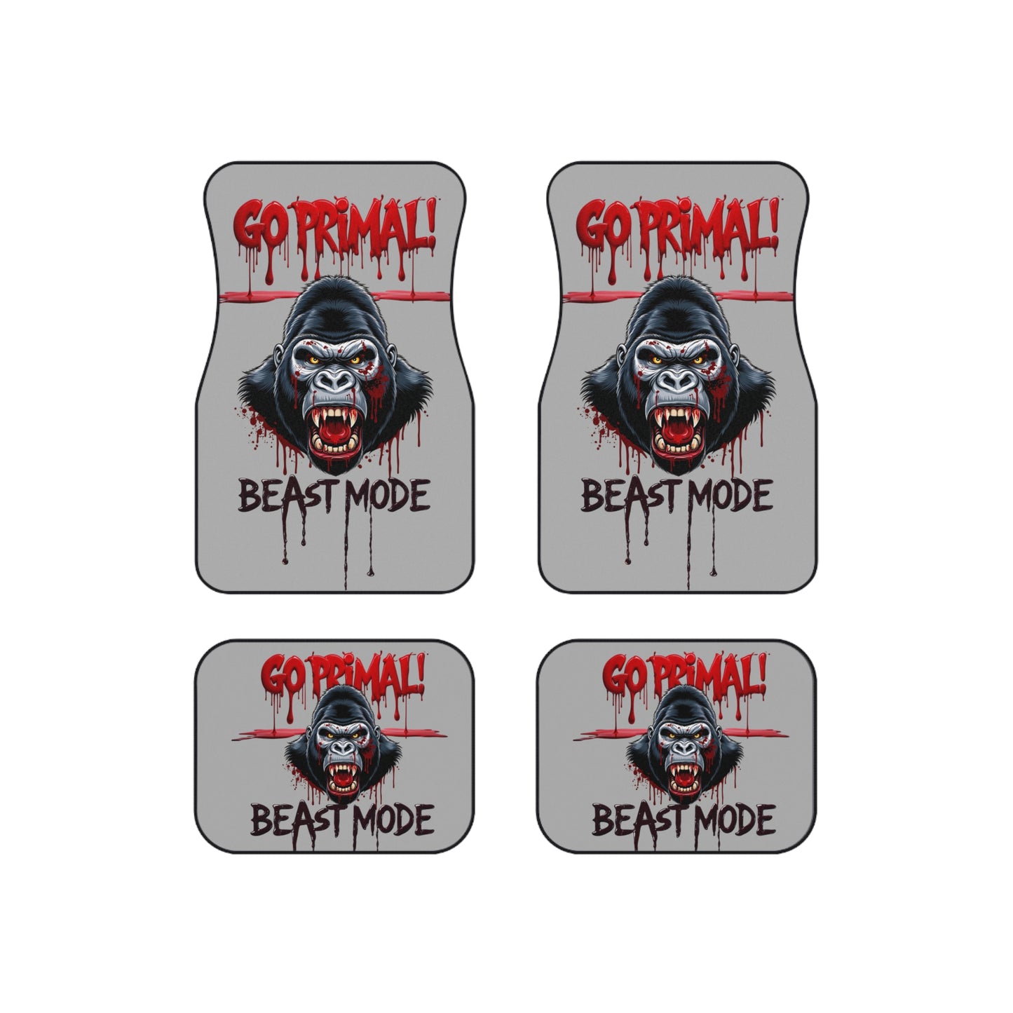 Car Mats Set - Go Primal Beast Mode Design