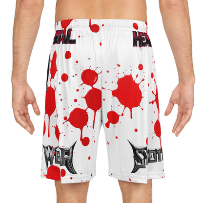 Rebel Skull Graphic Basketball Shorts - Edgy Urban Athletic Wear