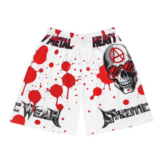 Rebel Skull Graphic Basketball Shorts - Edgy Urban Athletic Wear