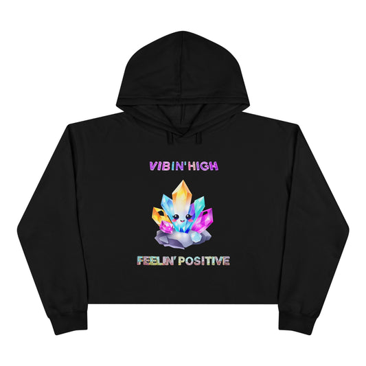 Positive Affirmations Emanating Spiritual Crop Hoodie for Adventurous Souls