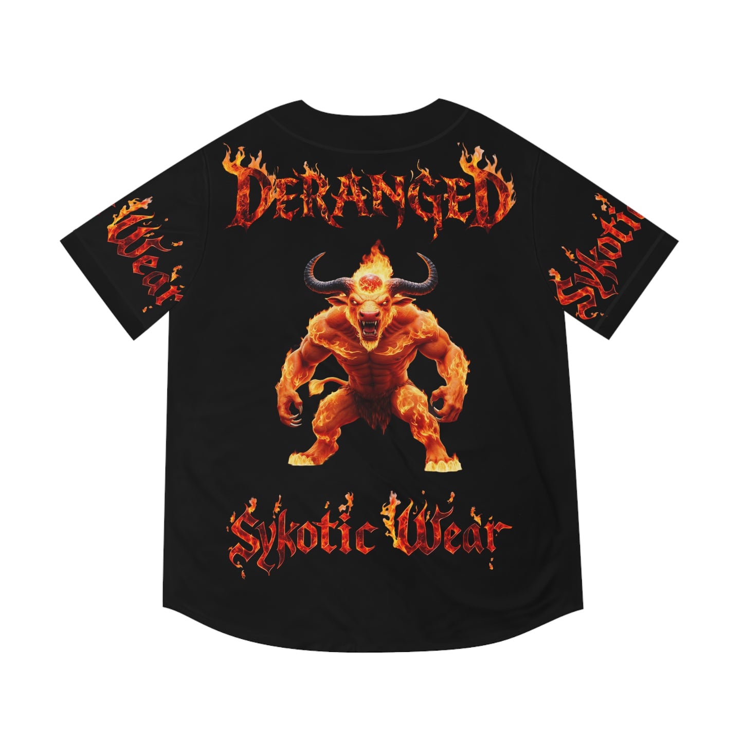 Deranged Fire Elemental! Men's Baseball Jersey (AOP)