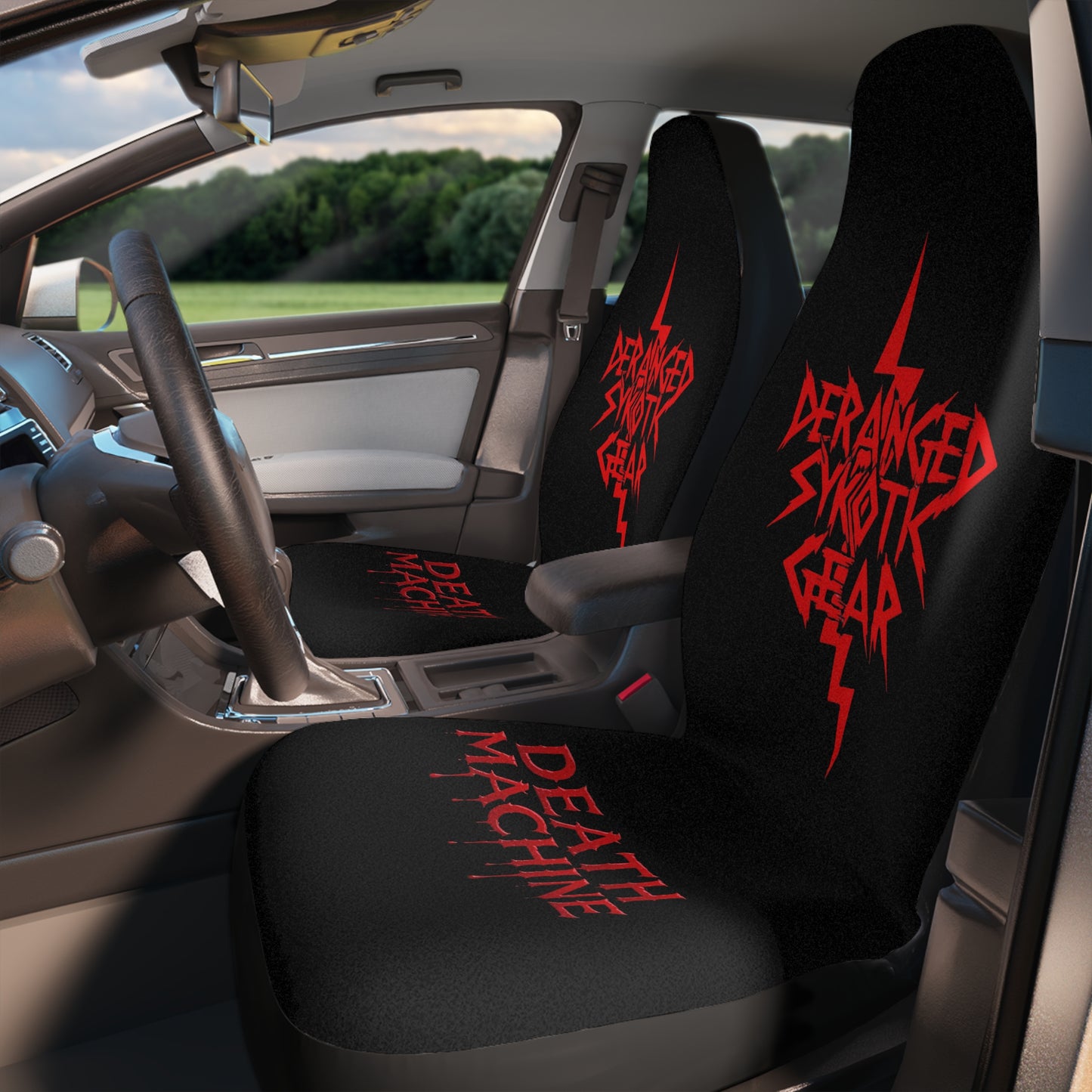 Car Seat Covers - Deranged Sykotic Gear's Death Machine Design