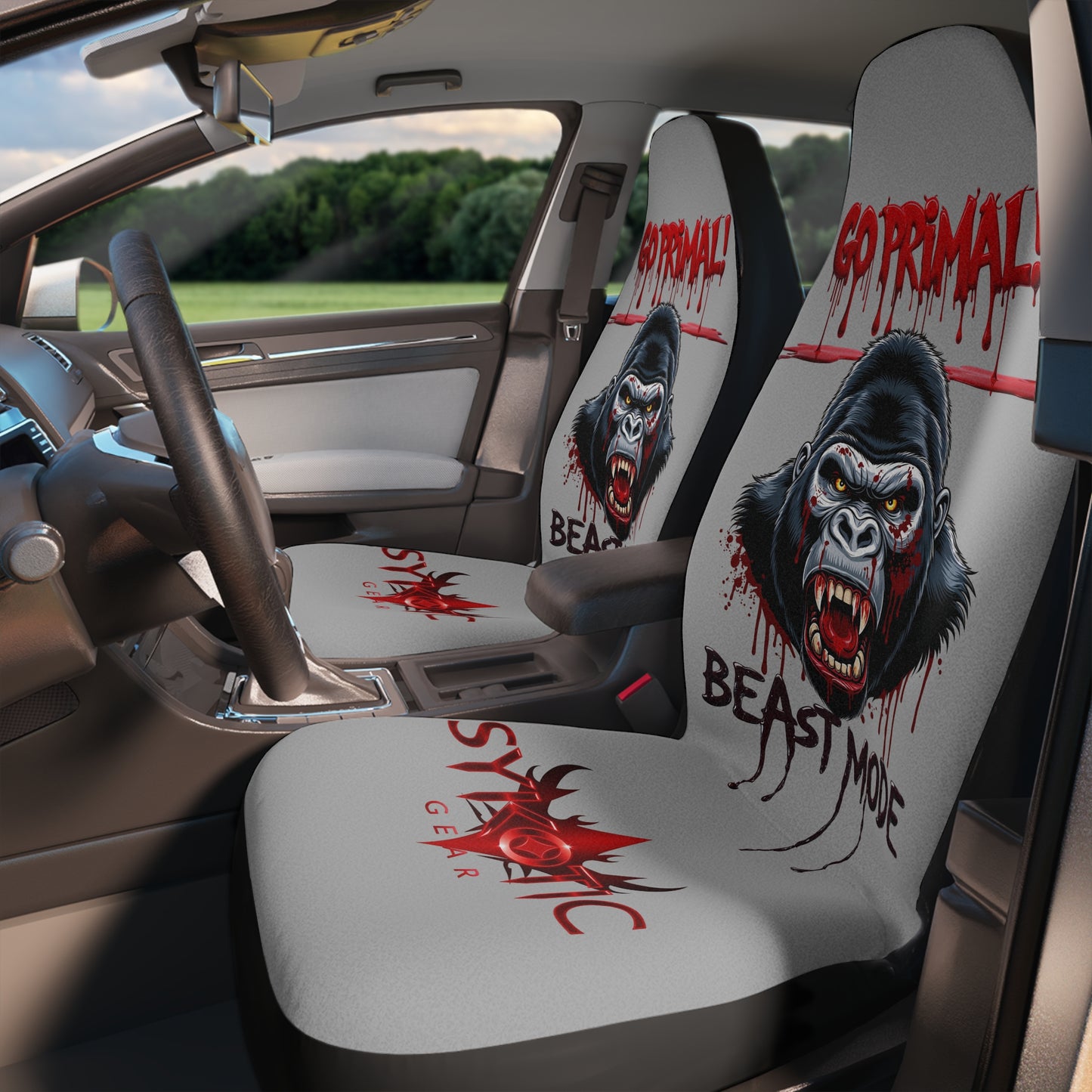Car Seat Covers - Extreme Primal Beast Mode Deranged Sykotic Gear for the Extreme Individual