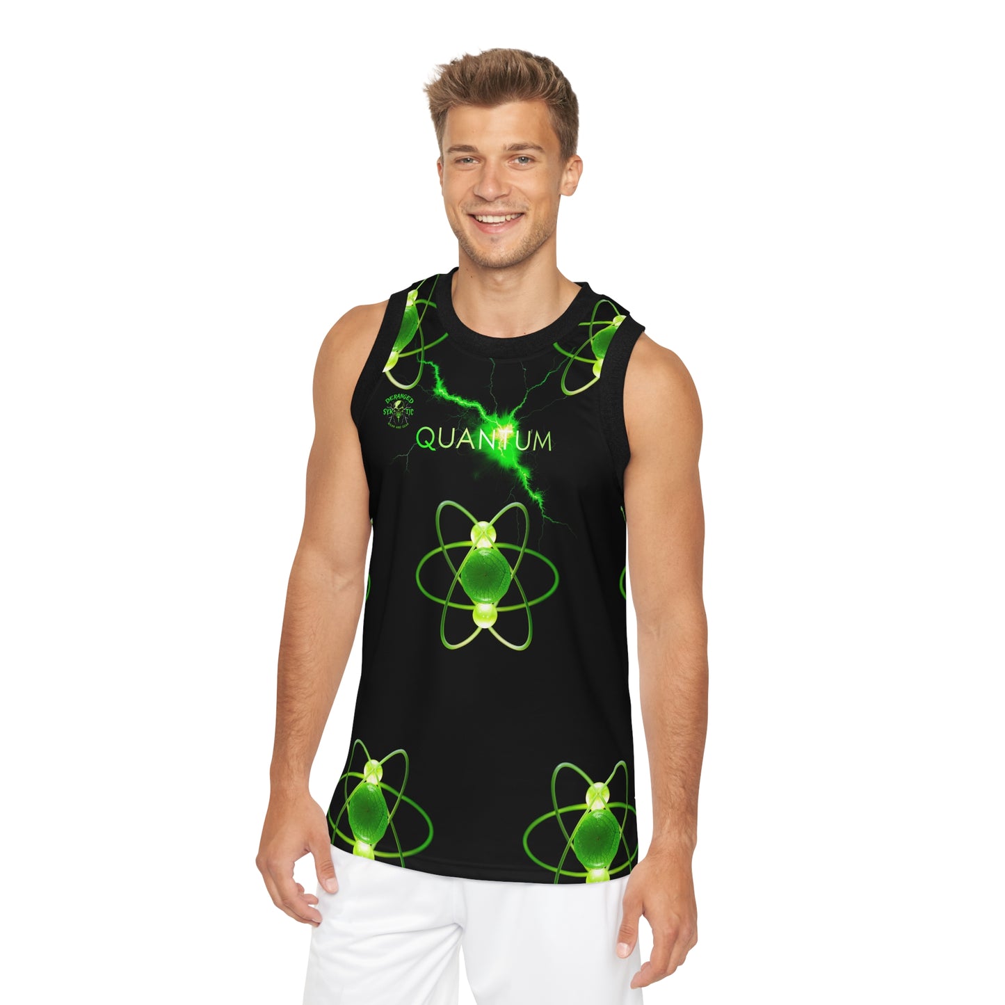 Quantum Unisex Basketball Jersey, AOP Athletic Top, Sportswear Gift, Basketball Lover Apparel, Game Day Jersey, Science Theme Clothing