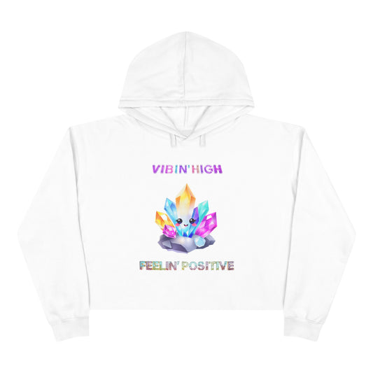 Positive Affirmations Emanating Spiritual Crop Hoodie for Adventurous Souls