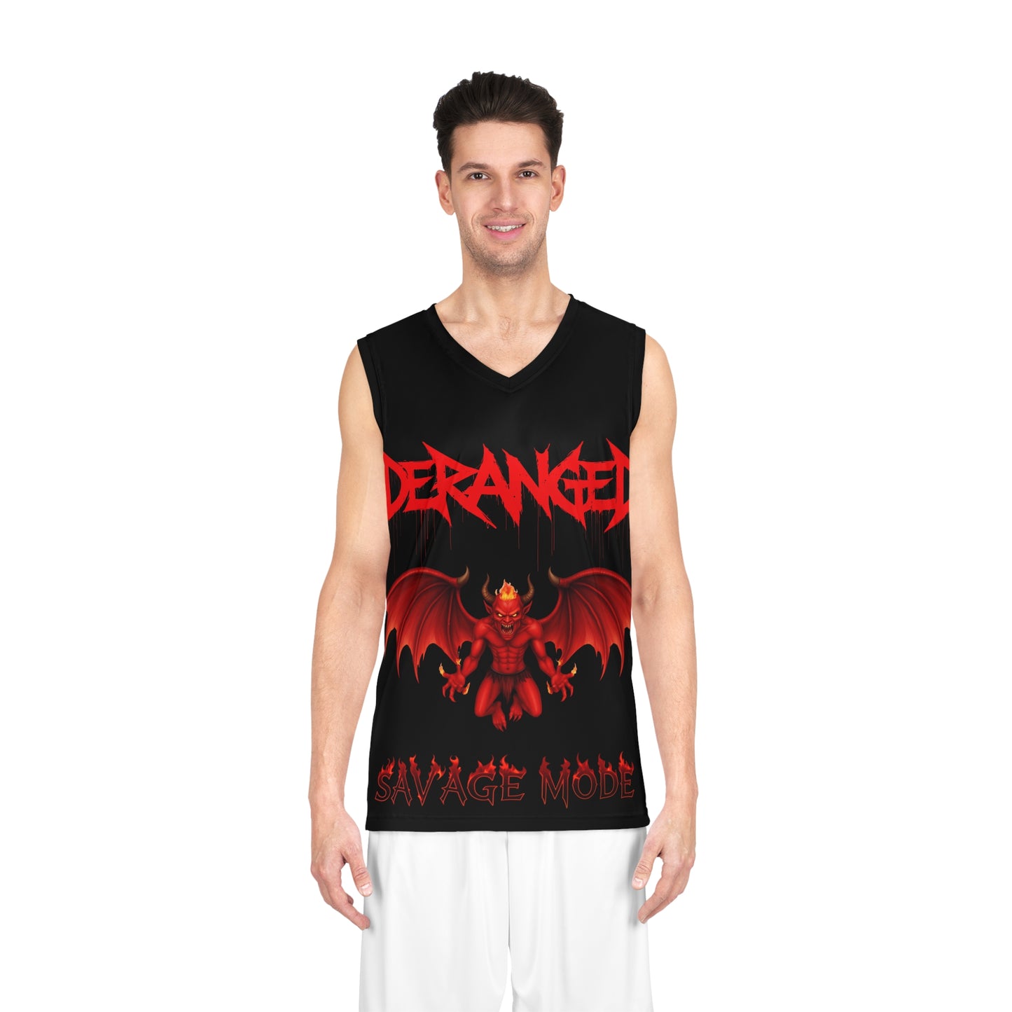 Savage Mode Basketball Jersey - Deranged Design for Fierce Players