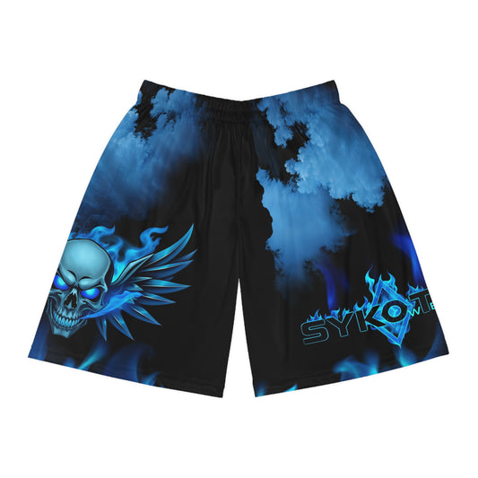 Flaming Skull Basketball Shorts