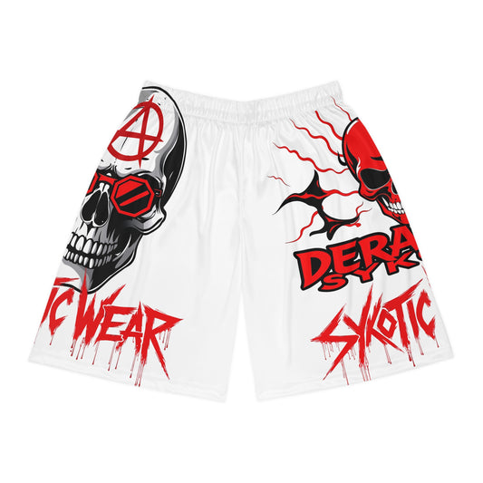 Basketball Shorts - Derangedb Sykotic Anarchy Skull Design