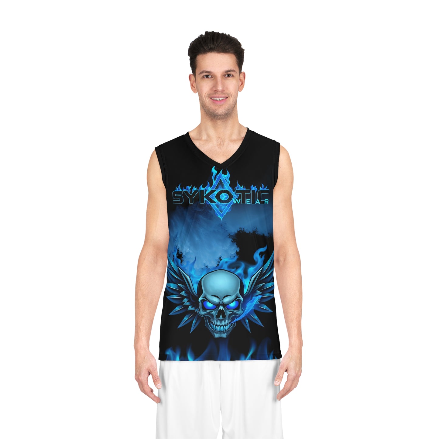 Flaming Skull Basketball Jersey
