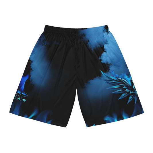 Flaming Skull Basketball Shorts