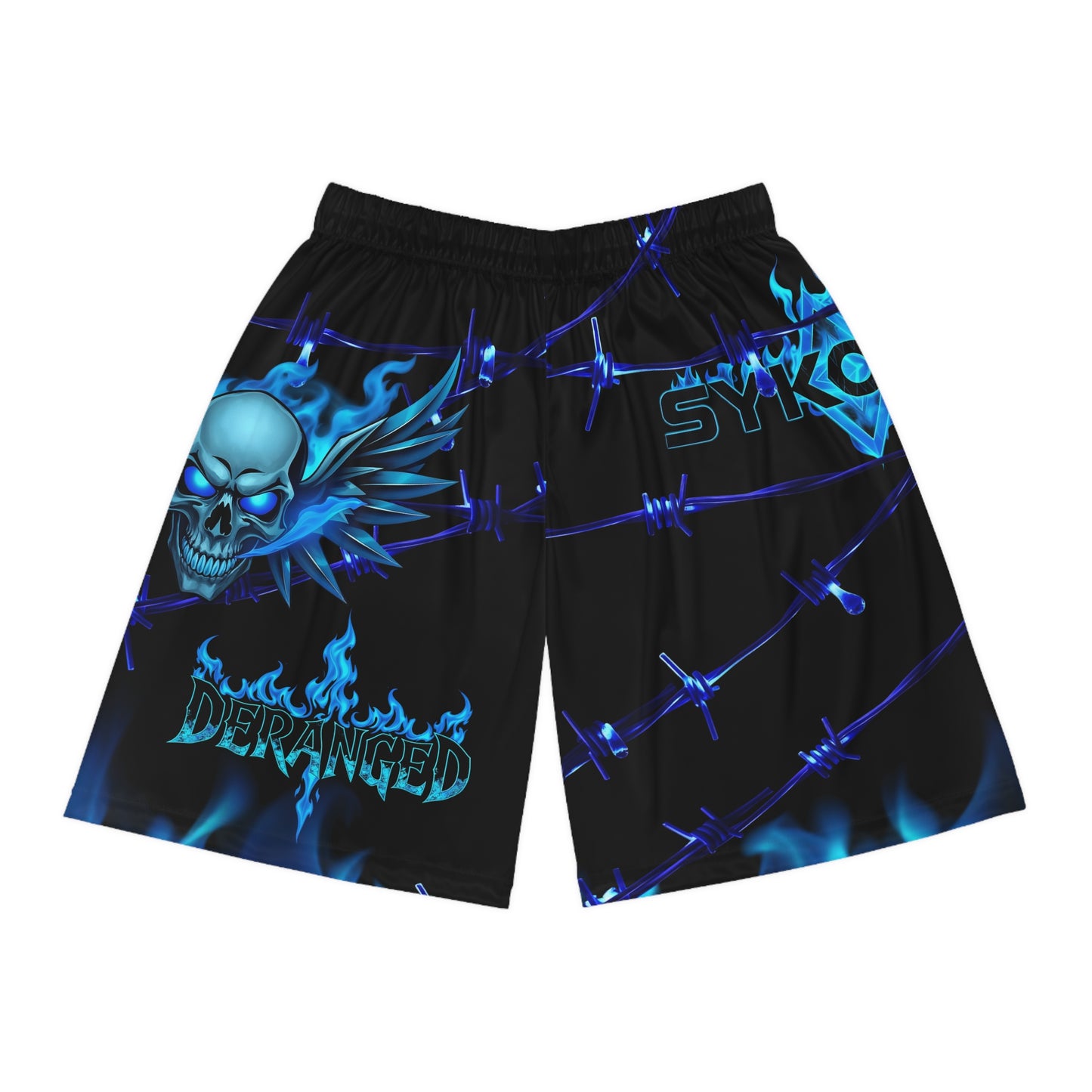 Flaming Skull Basketball Shorts
