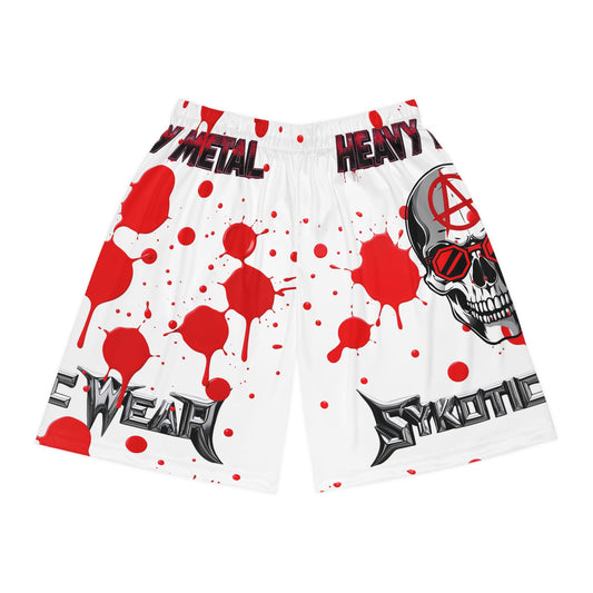Rebel Skull Graphic Basketball Shorts - Edgy Urban Athletic Wear