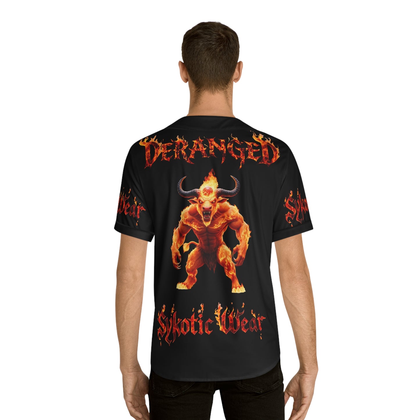 Deranged Fire Elemental! Men's Baseball Jersey (AOP)