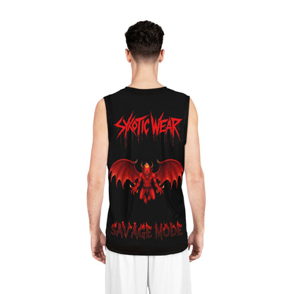 Savage Mode Basketball Jersey - Deranged Design for Fierce Players